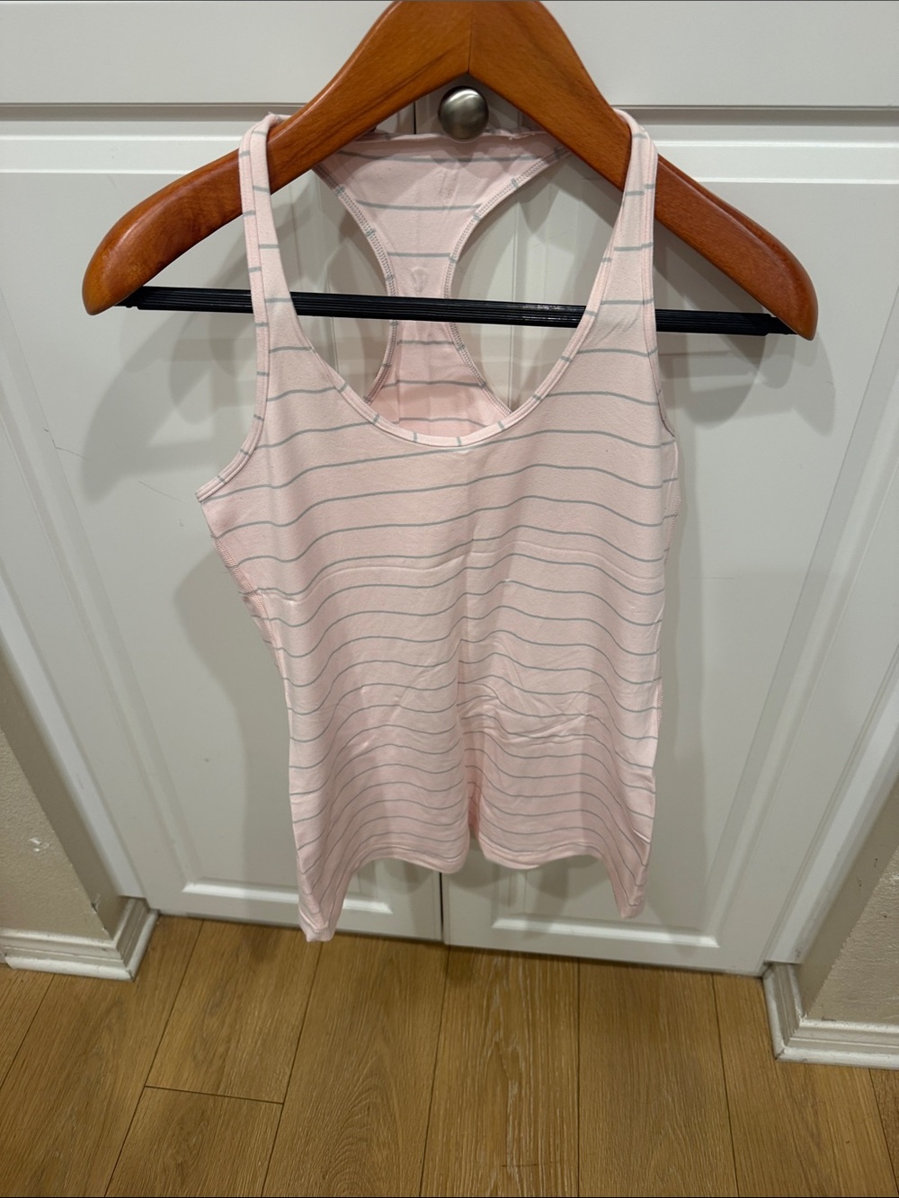 lululemon athletica Pale Pink Striped Racerback Tank
